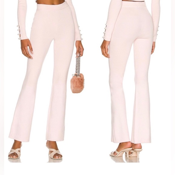 Revolve Majorelle Laurel Knit Ribbed Pants in Orchid Baby‎ Pink Boho Chic Medium - Picture 1 of 6